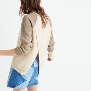 Madewell Waffleknit Sweater Neutral Two Toned Open Back Women’s Sz XS